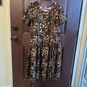 LuLaRoe Brown and White Leopard Print Midi Dress